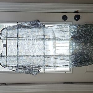 Sonoma Green and White Floral Cardigan